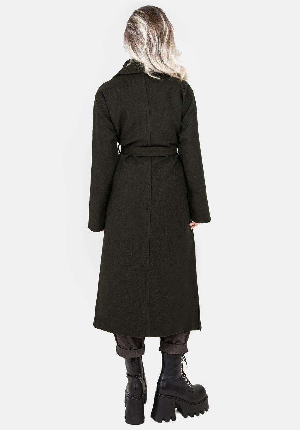 Meltdown Oversized Coat with Brooch - Green Product Image