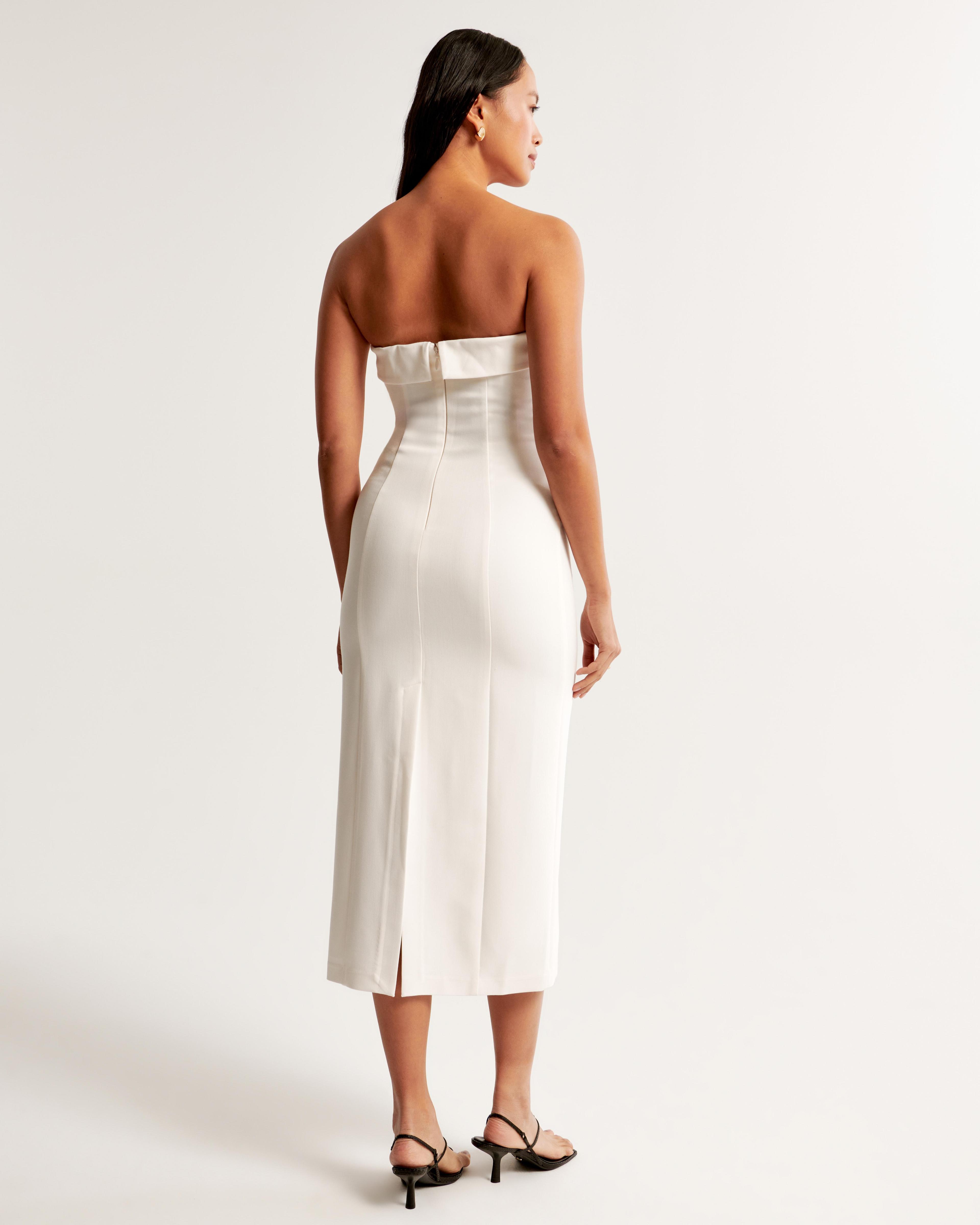 Strapless Tailored Midi Dress Product Image