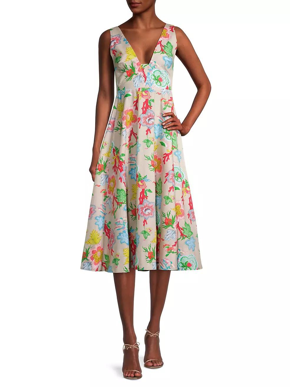 Amanpulo Floral Empire Waist Midi-Dress Product Image