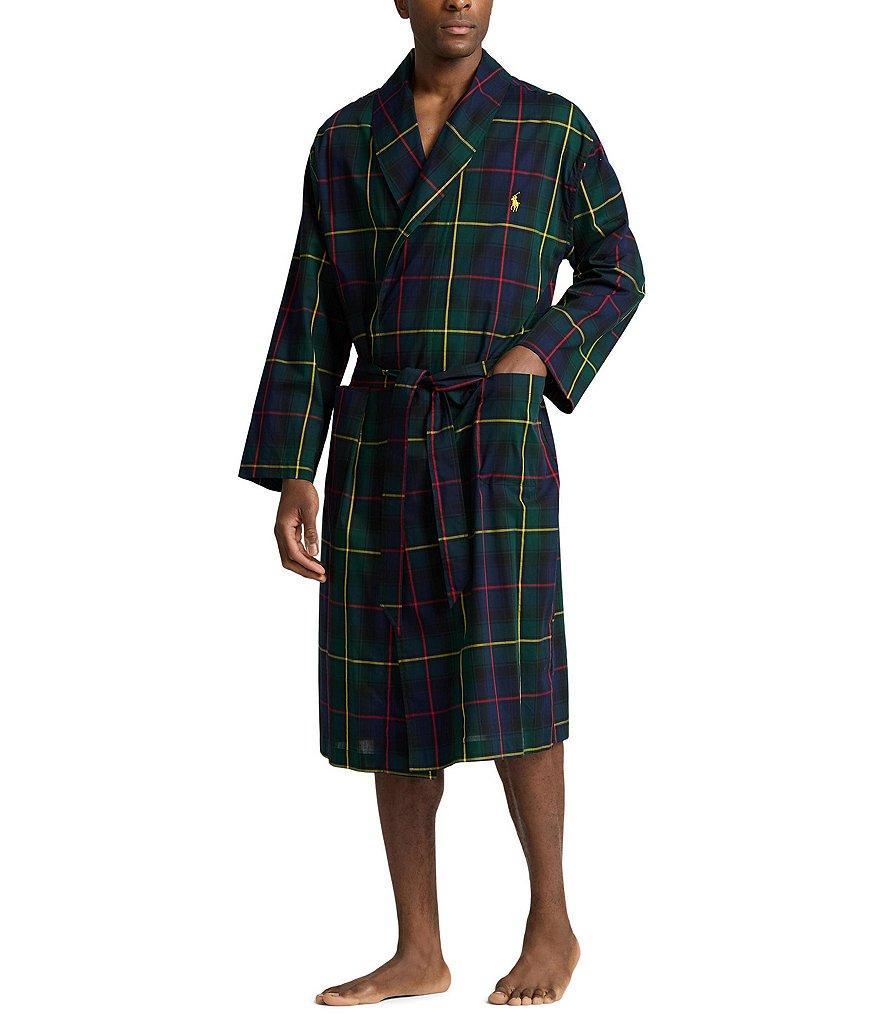 Polo Ralph Lauren Woven Plaid Pattern Lounge Robe Product Image