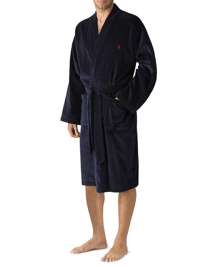 Microfiber Plush Robe In Navy, Men's At Urban Outfitters Product Image