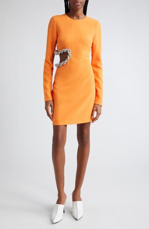 Stella McCartney Crystal Rope Cutout Long Sleeve Cady Minidress Product Image