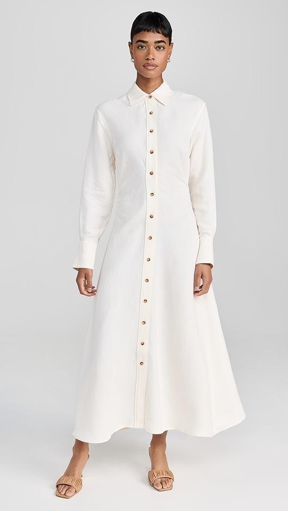 La Ligne Side Pleat Linen Shirt Dress | Shopbop Product Image