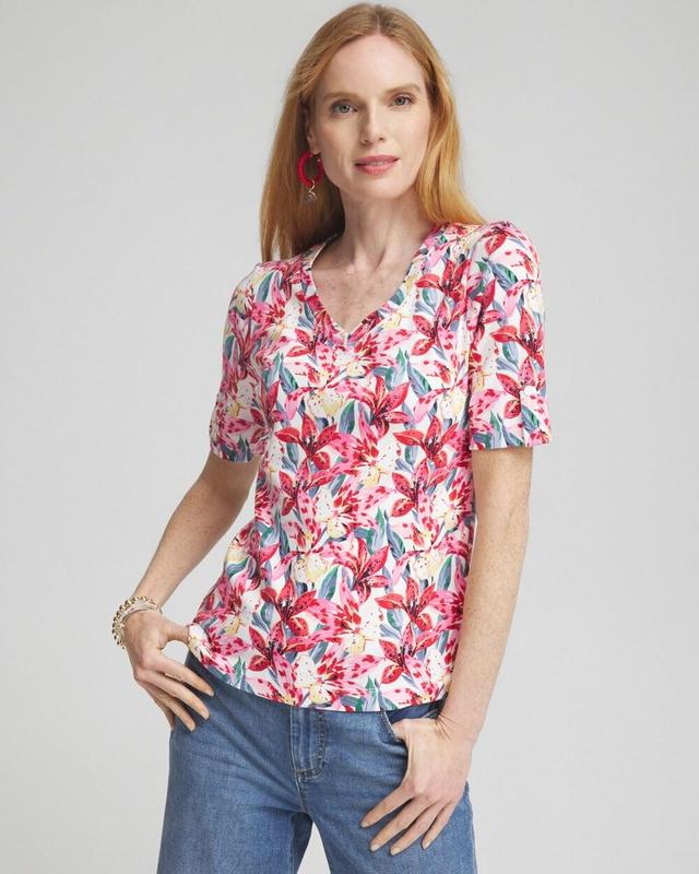 Women's Floral Everyday V-Neck Tee Product Image