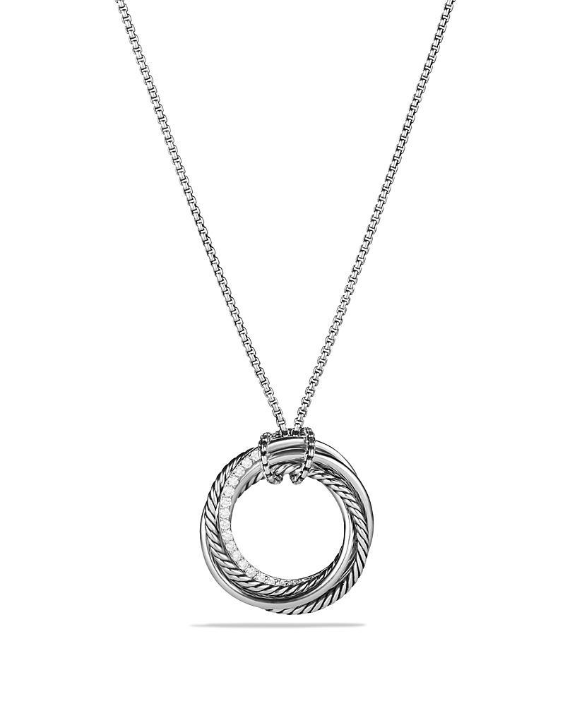 Womens Crossover Pendant Necklace with Diamonds Product Image