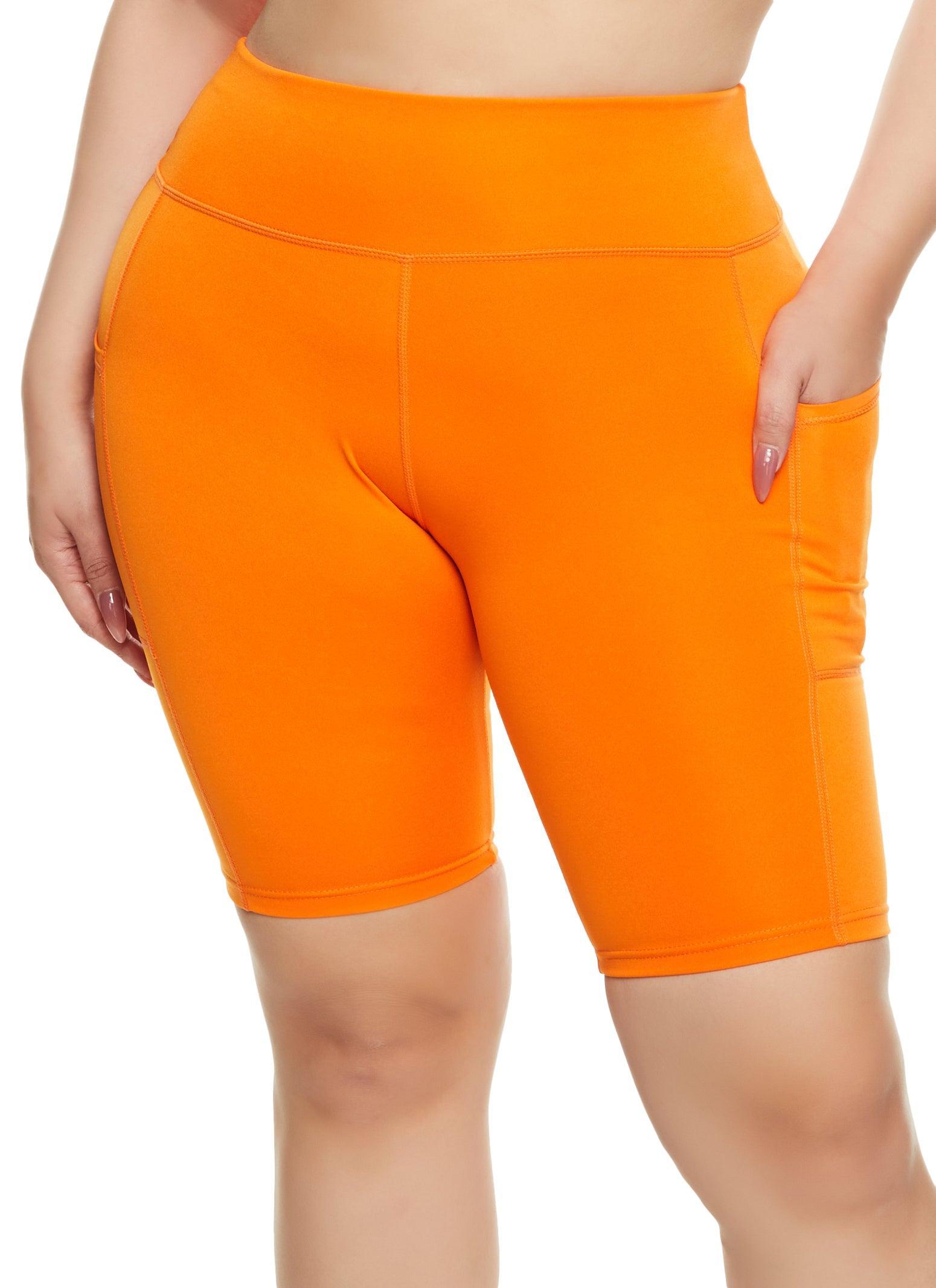 Womens Plus Size High Waisted Cell Phone Pocket Biker Shorts Product Image