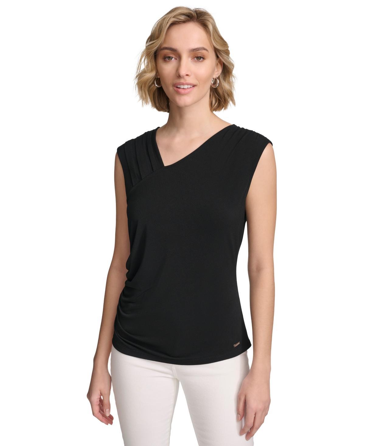 Calvin Klein Womens Asymmetrical-Neck Sleeveless Top product image