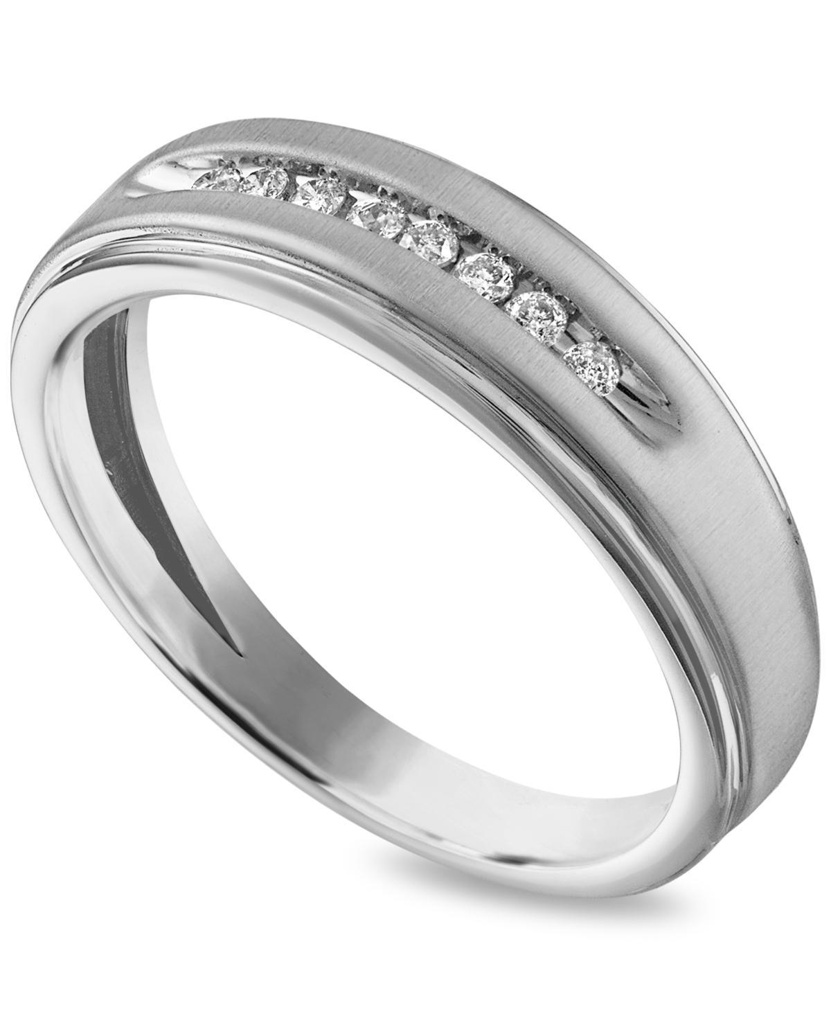 Mens Diamond Band (1/10 ct. t.w.) in 10k Yellow Gold or 10k White Gold Product Image