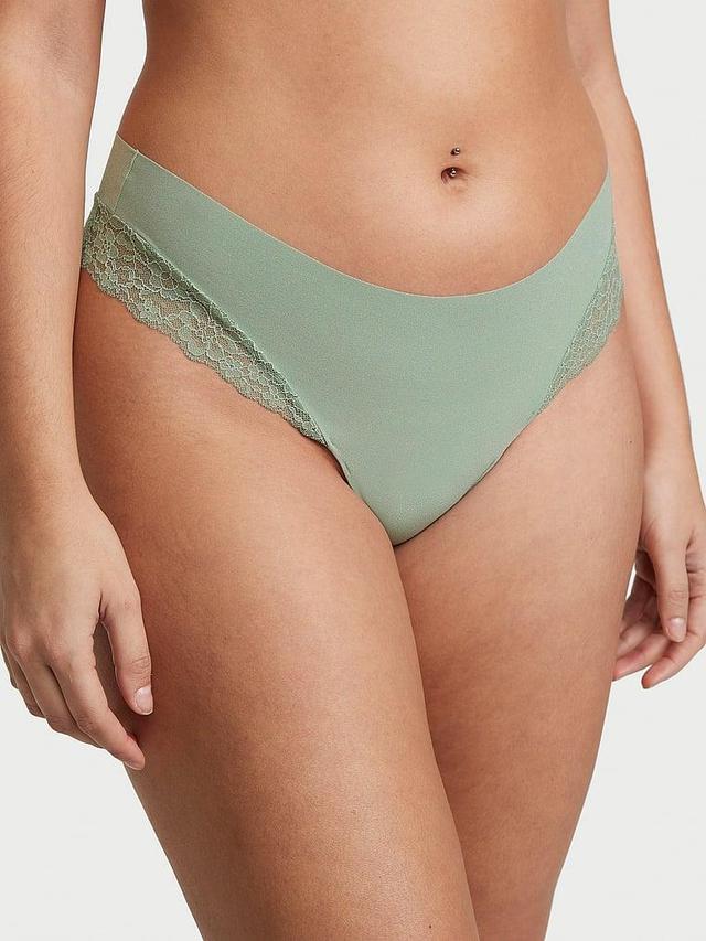 No-Show Lace-Trim Thong Panty Product Image