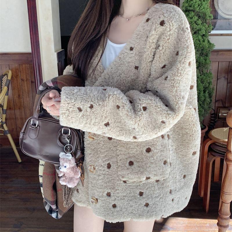 Dotted Faux Shearling Jacket product image