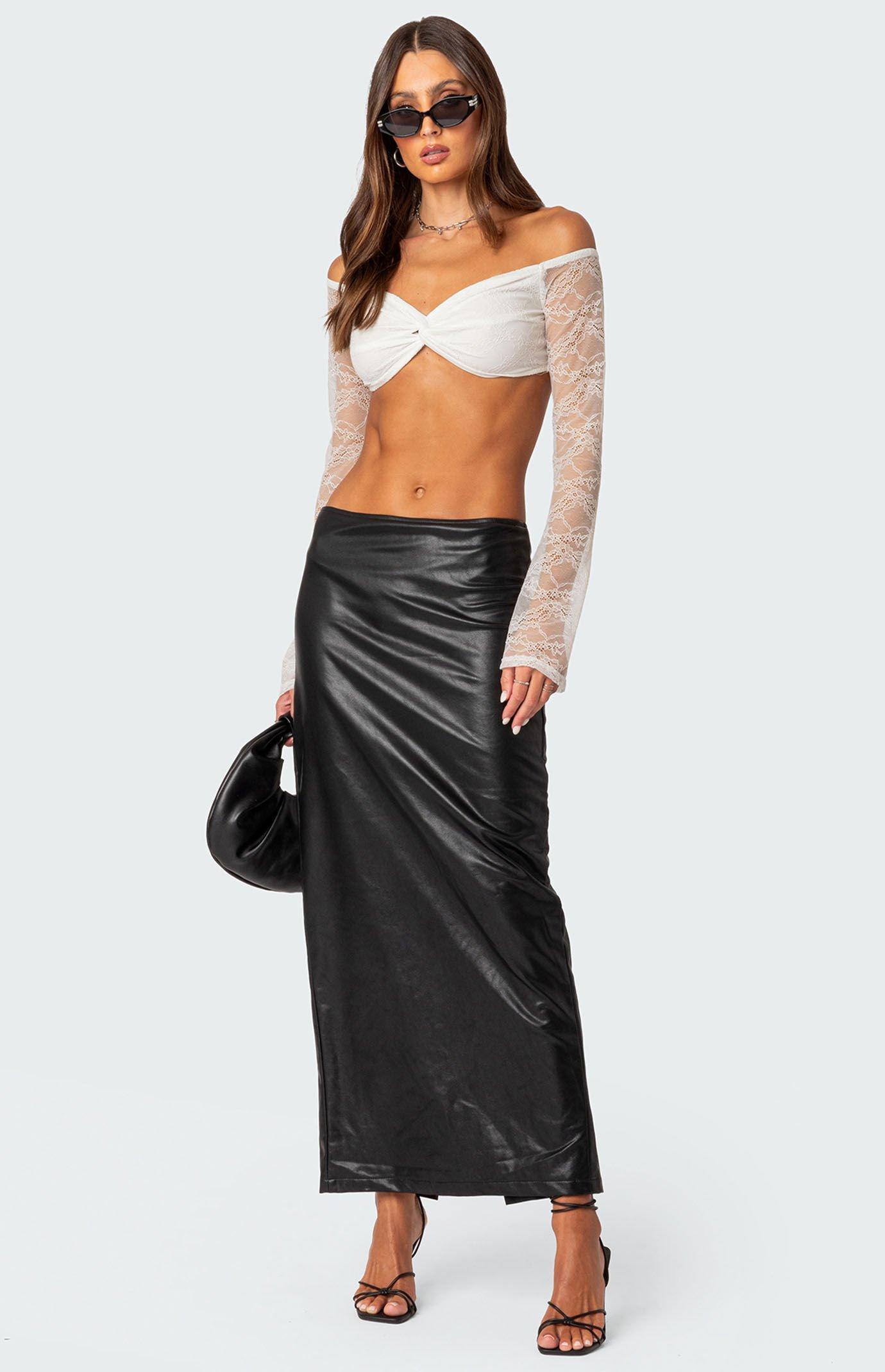 Edikted Women's Sainty Sheer Lace Crop Top Product Image