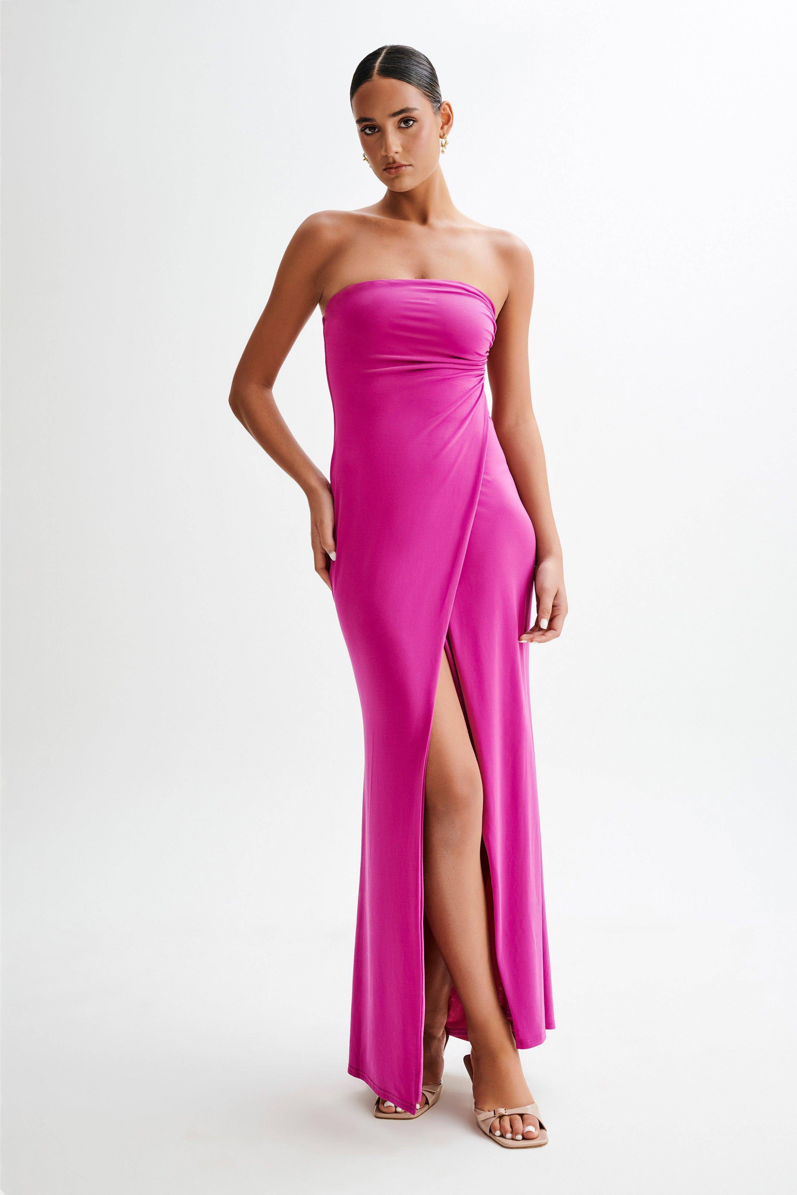 Cosima Slinky Strapless Maxi Dress - Violet Product Image