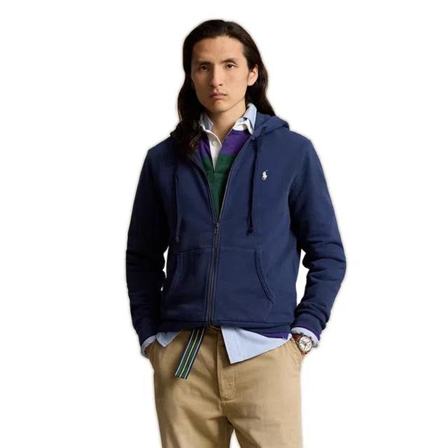 POLO RALPH LAUREN Cotton Zip-up Hoodie In Navy Product Image