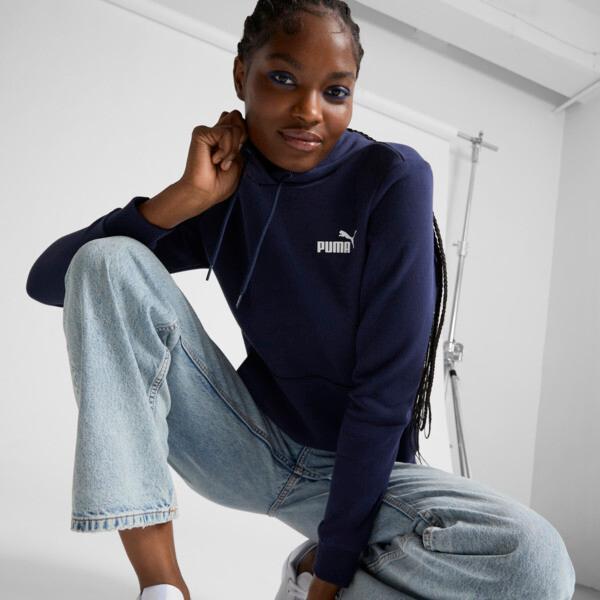 PUMA ESS Small Logo Women's Hoodie in Dark Blue Product Image