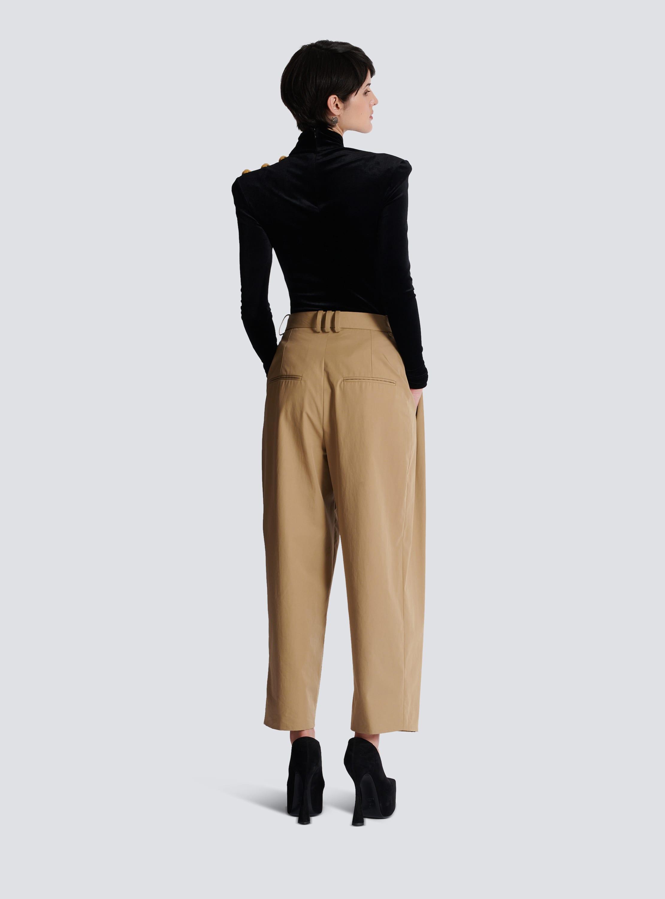 Pleated cotton trousers Product Image