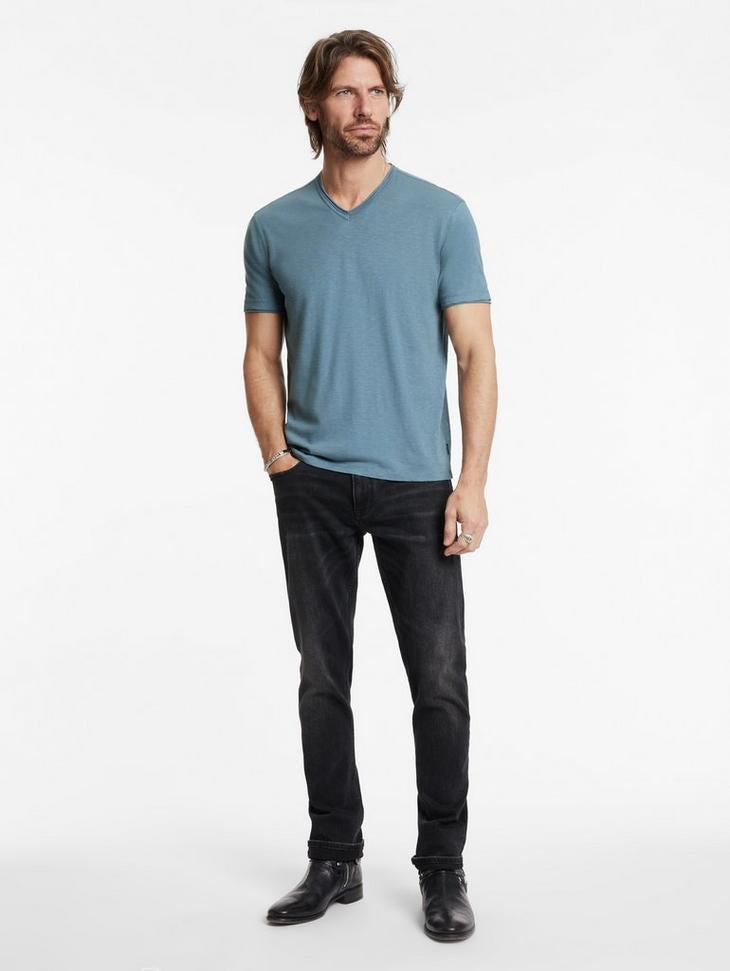 John Varvatos Miles Slub V-Neck T-shirt Male Product Image