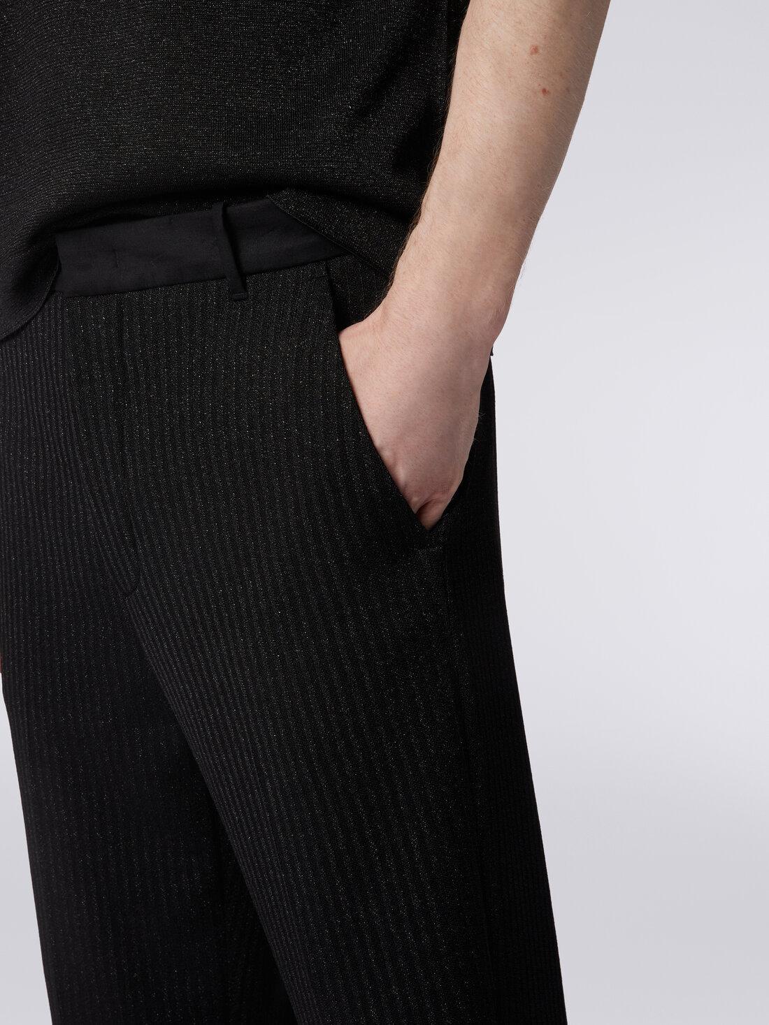 Chinos in viscose with lurex Black | Missoni Product Image