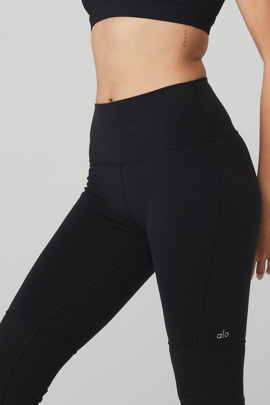 High-Waist Goddess Legging - Black/Black Product Image