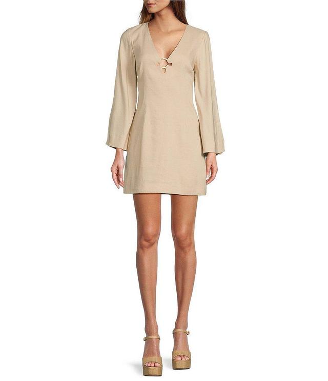 Antonio Melani Keelie Bell Sleeve V-Neck Center Circle Mini Shift Dress Product Image