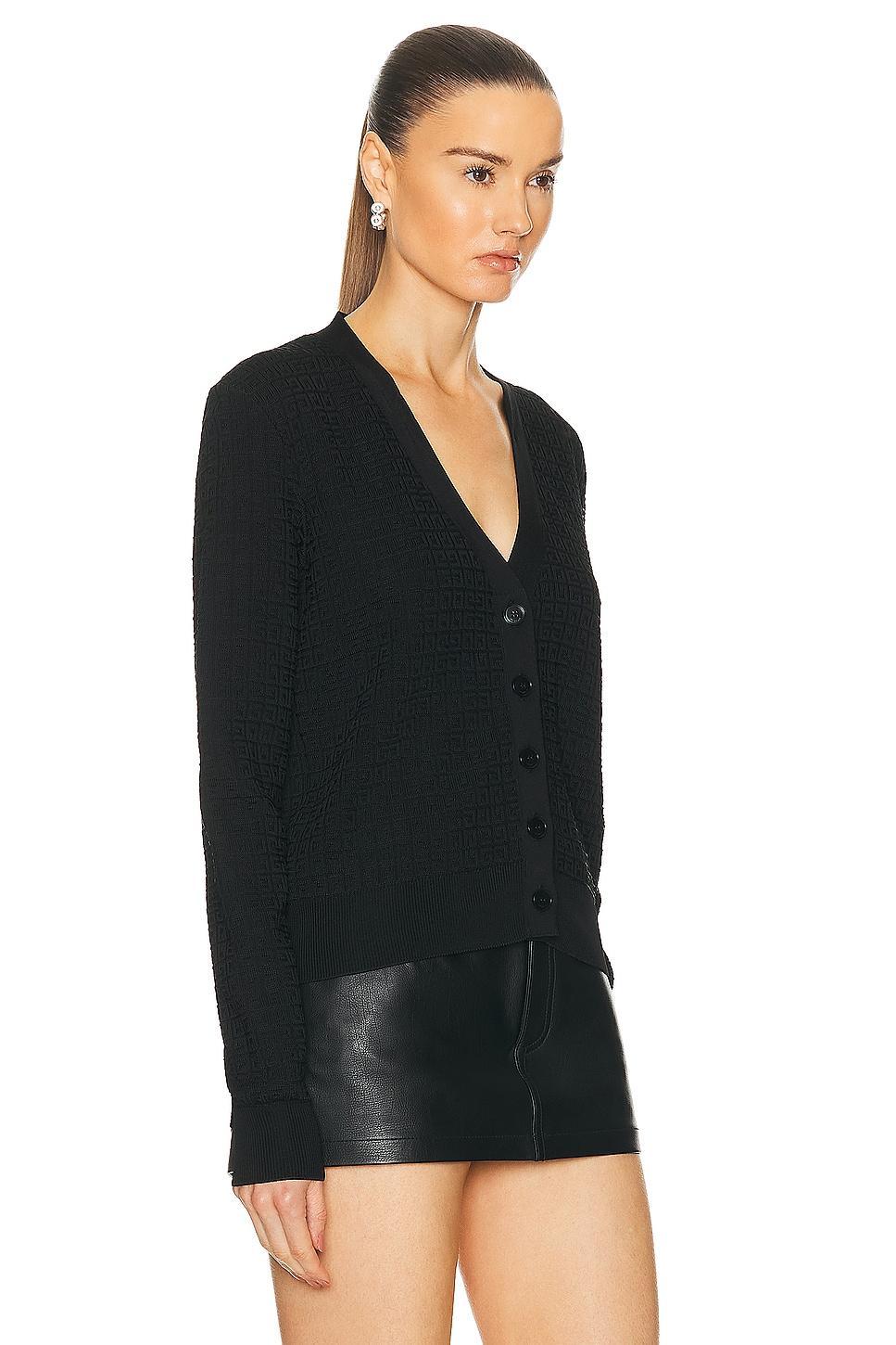 Givenchy V Neck Cropped Cardigan in Black - Black. Size M (also in ). Product Image