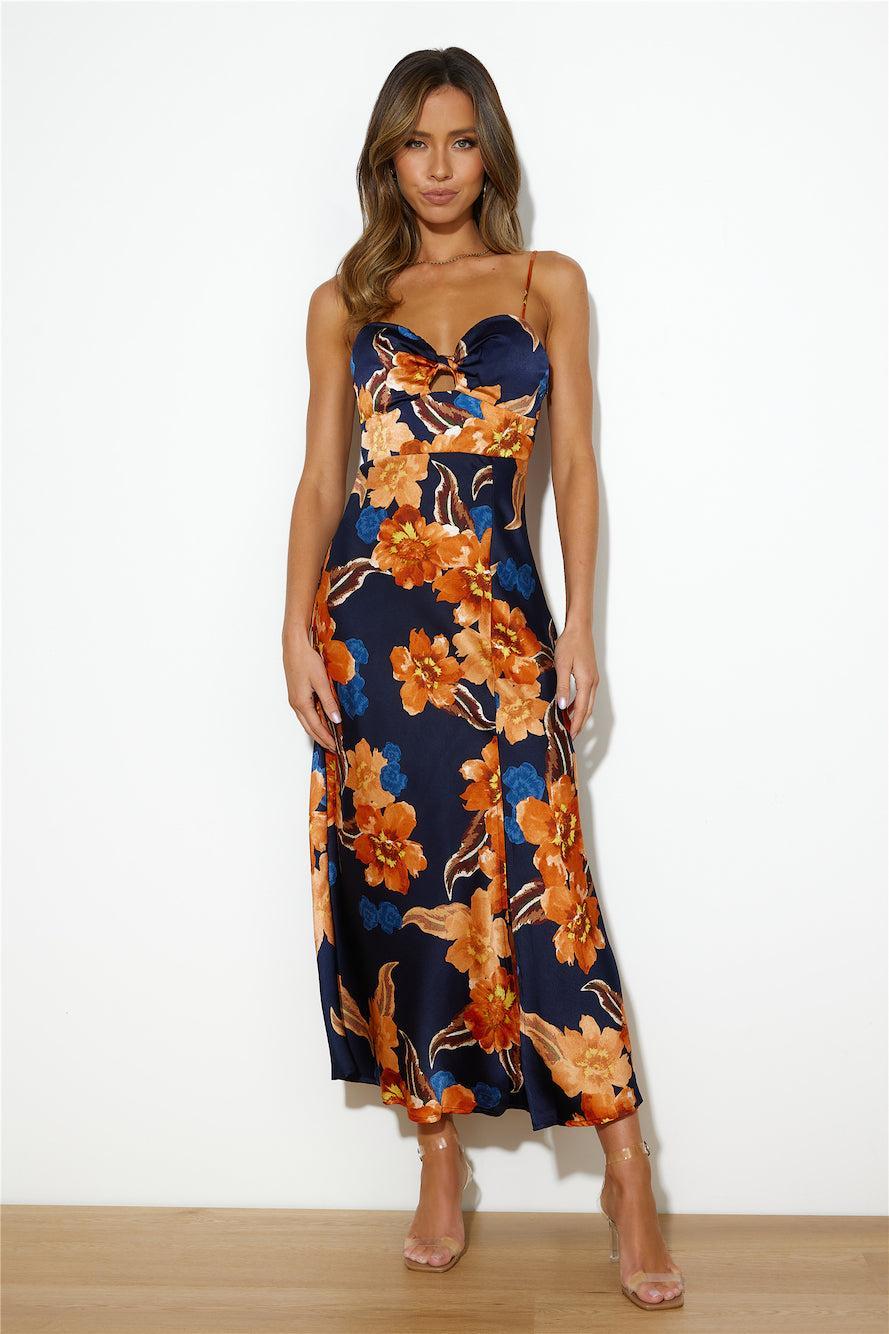 Print Love Maxi Dress Orange Product Image