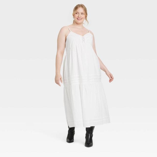 Womens Tiered Maxi A-Line Dress - Universal Thread White 3X Product Image