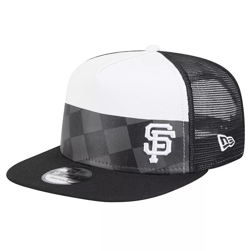 Mens New Era San Francisco Giants Checkmate Trucker 9FIFTY Snapback Hat Product Image