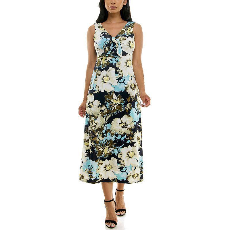 Womens Nina Leonard Tie Front Maxi Dress Product Image