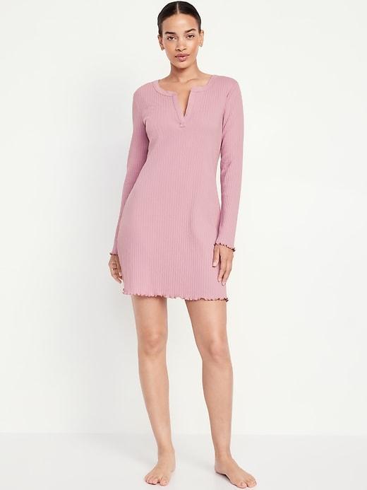 Long-Sleeve Pointelle Nightgown Product Image