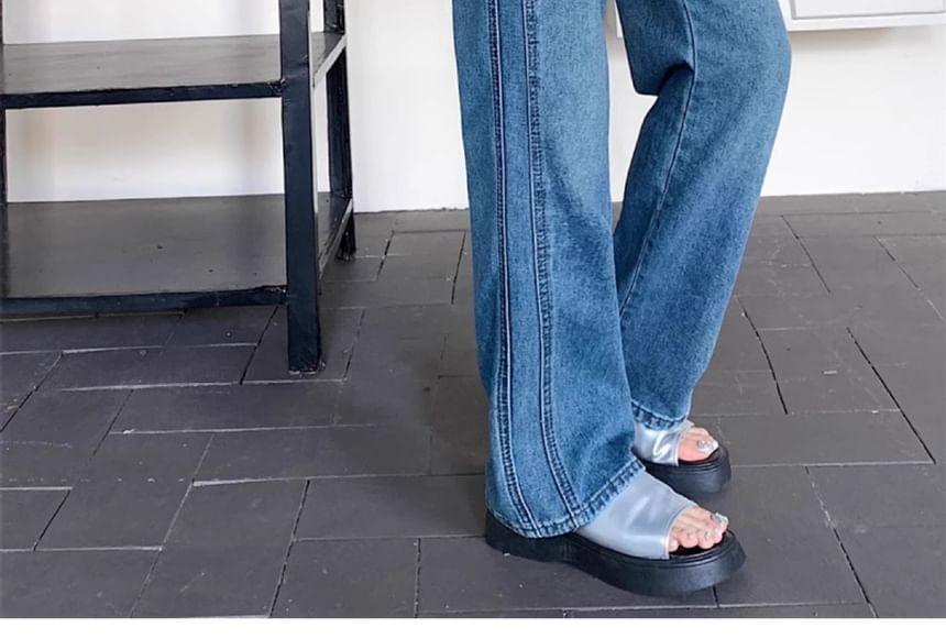 High Rise Washed Loose Fit Jeans Product Image