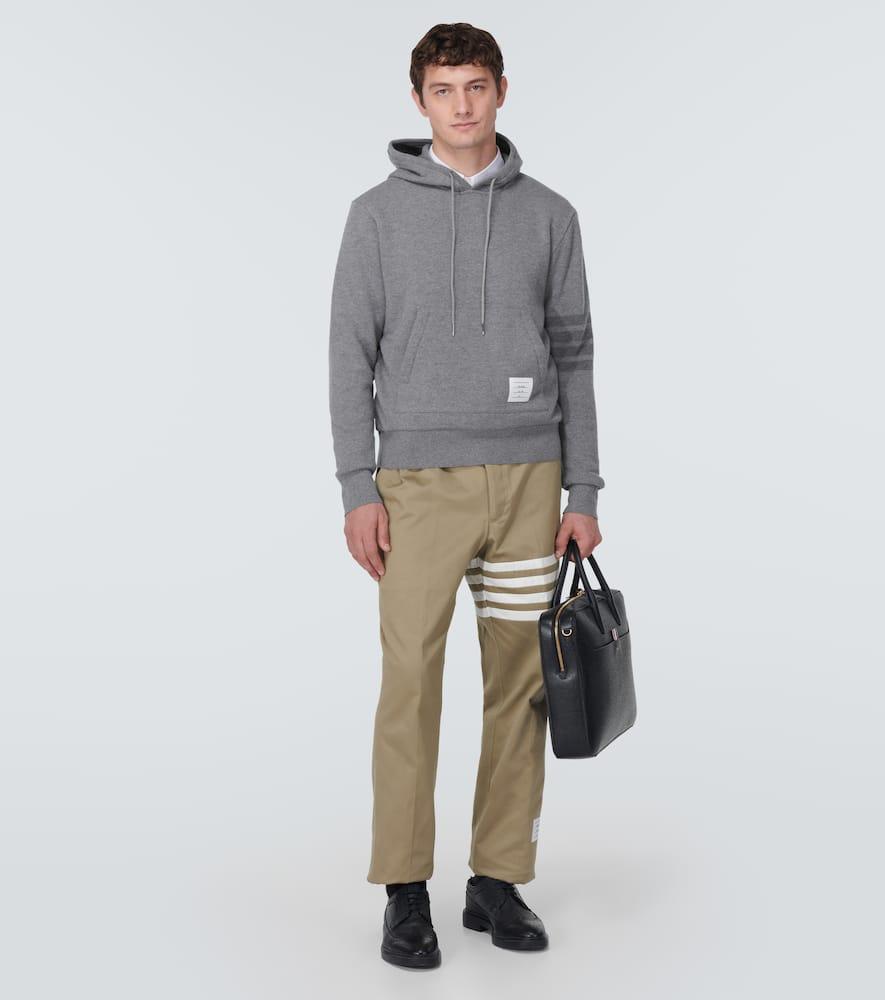 THOM BROWNE Grey Wool Hoodie Product Image