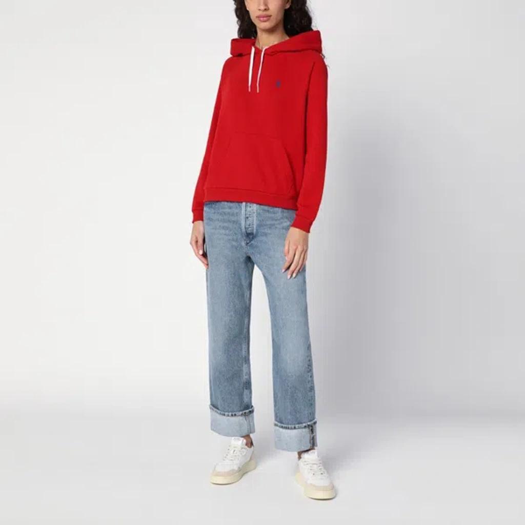 POLO RALPH LAUREN Red Plush Cotton Sweatshirt In Blue Product Image