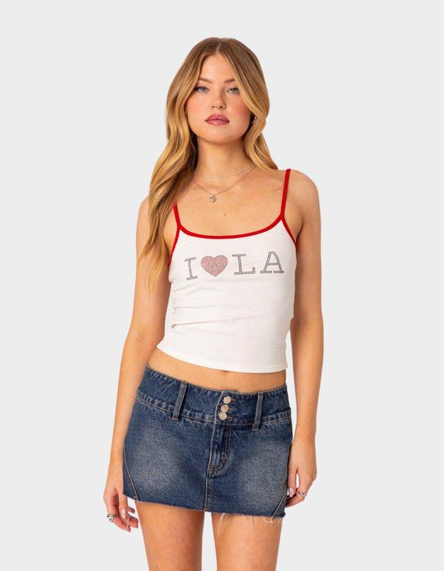 EDIKTED La Lover Rhinestone Tank Top Product Image