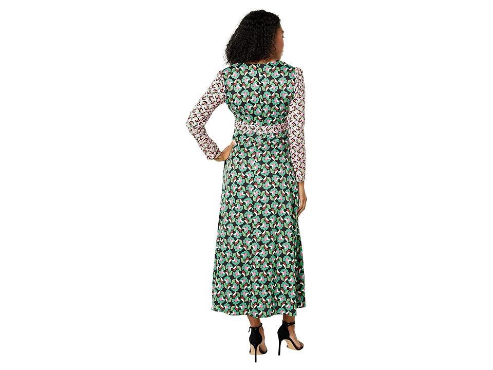 Donna Morgan Geo Print Midi Dress Teal) Women's Dress Product Image