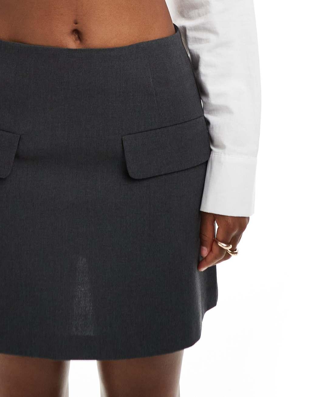 ASOS DESIGN tailored pocket detail mini skirt Product Image