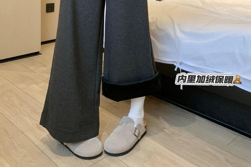 High Rise Plain Wide Leg Pants Product Image