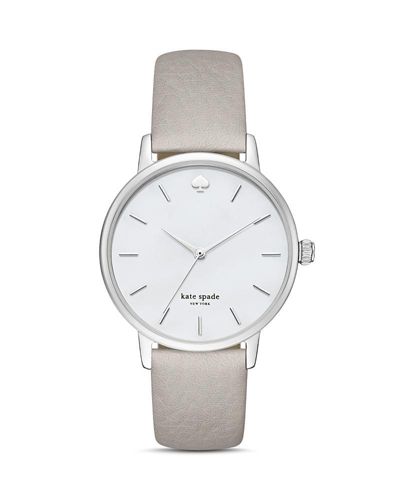 Womens Stainless Steel & Leather Strap Watch - Gray Product Image