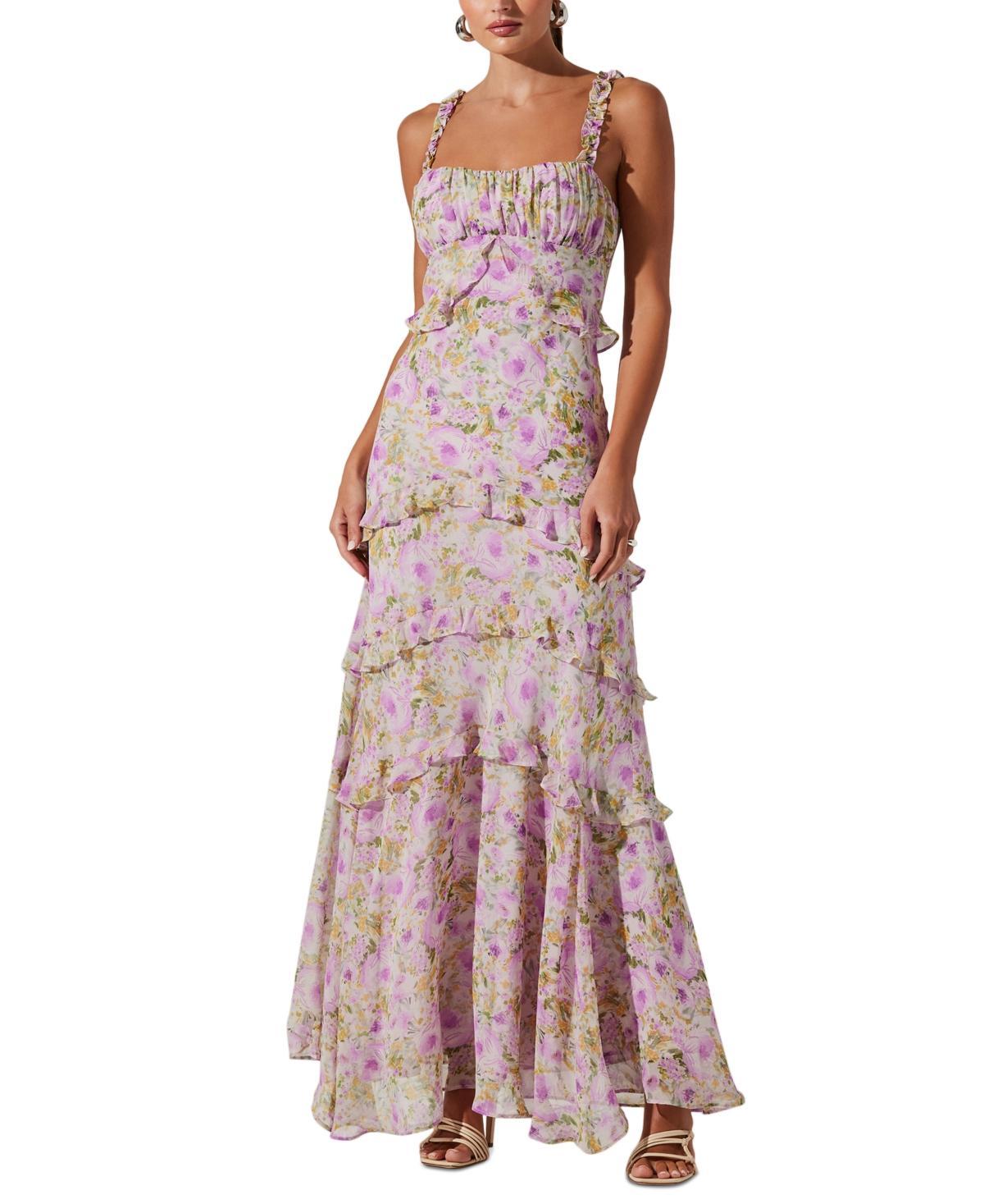 Womens Olina Floral Ruffle-Trim Maxi Dress Product Image