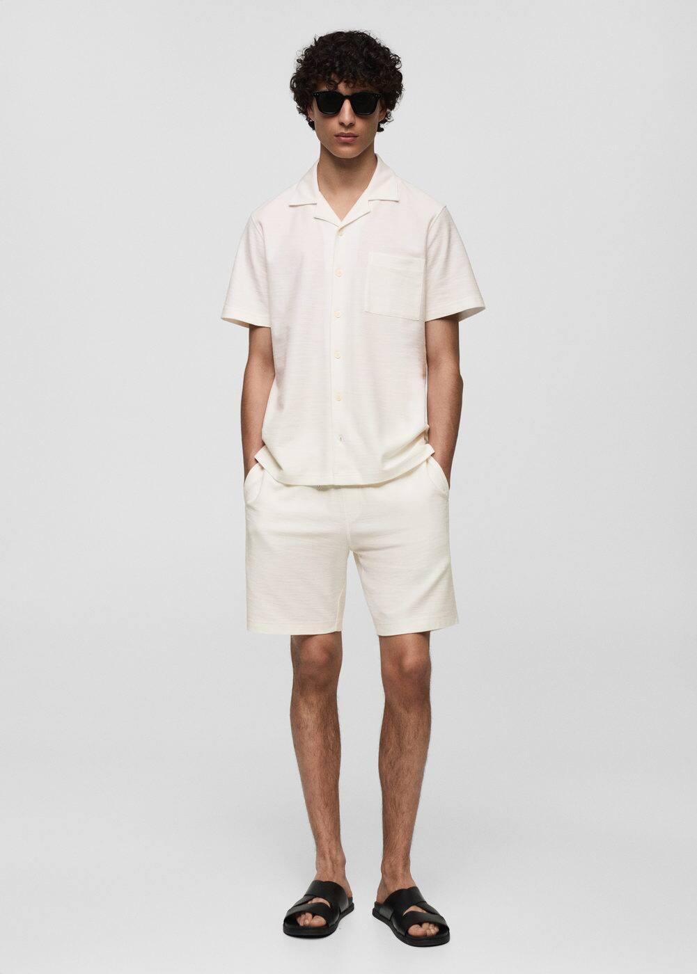 Mango Mens Chest-Pocket Cotton Shirt Product Image