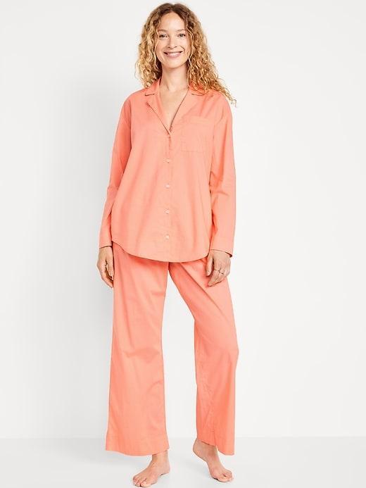 Poplin Pajama Pant Set Product Image