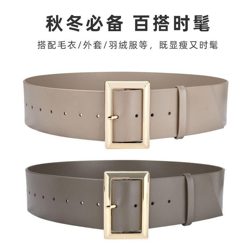 Faux Leather Wide Belt Product Image