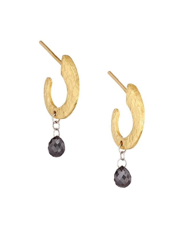 Womens Dew Diamond 24K Gold & Diamond Drop Earrings Product Image