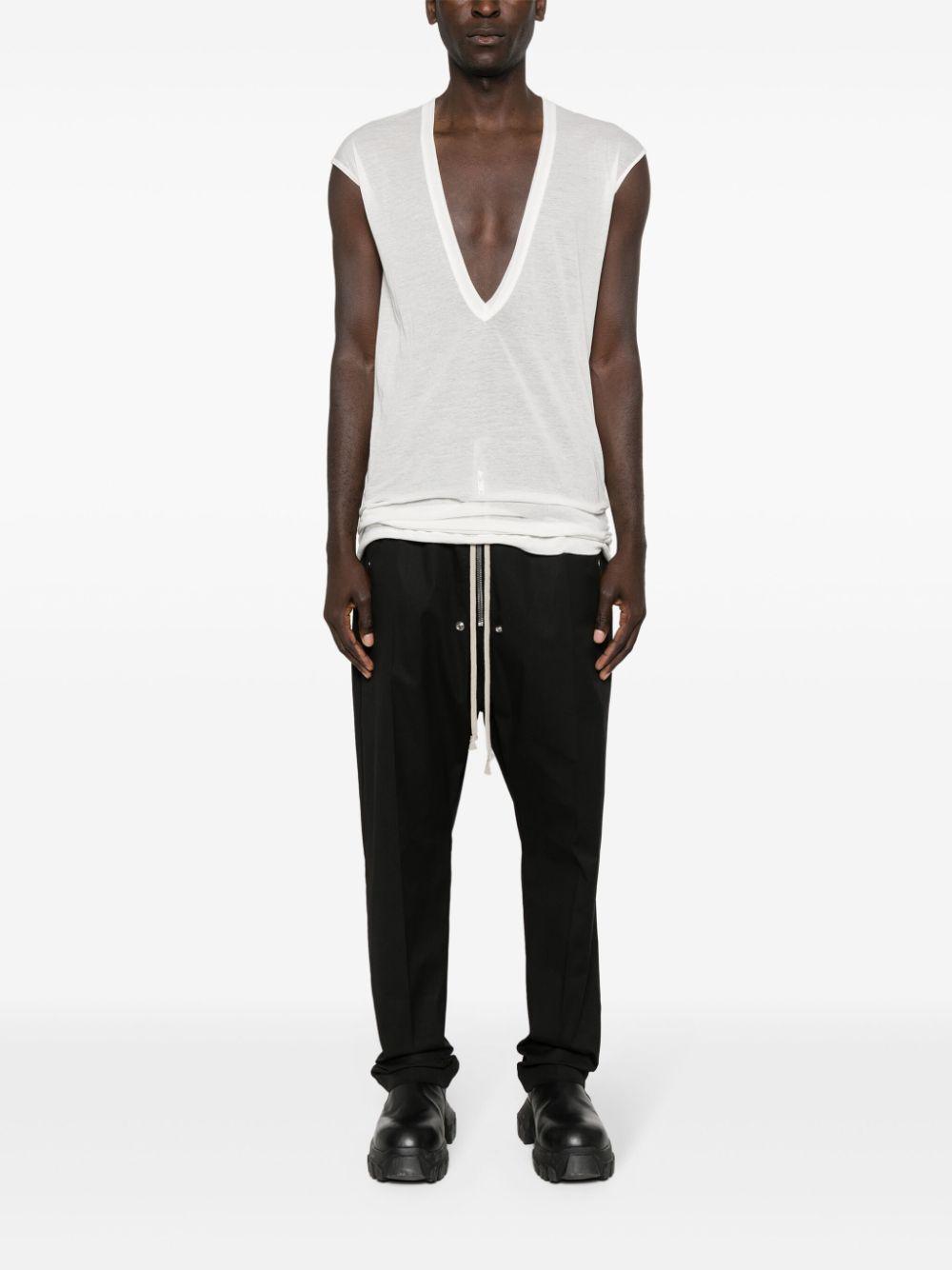 RICK OWENS Semi-sheer Cotton Tank Top In White Product Image