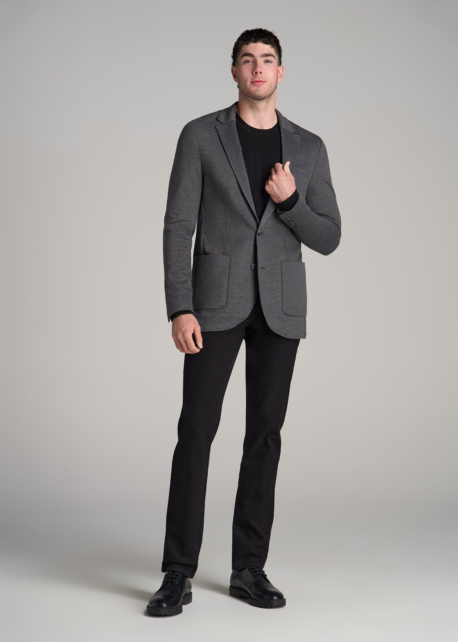 Knit Blazer for Tall Men in Mid Heather Grey Product Image