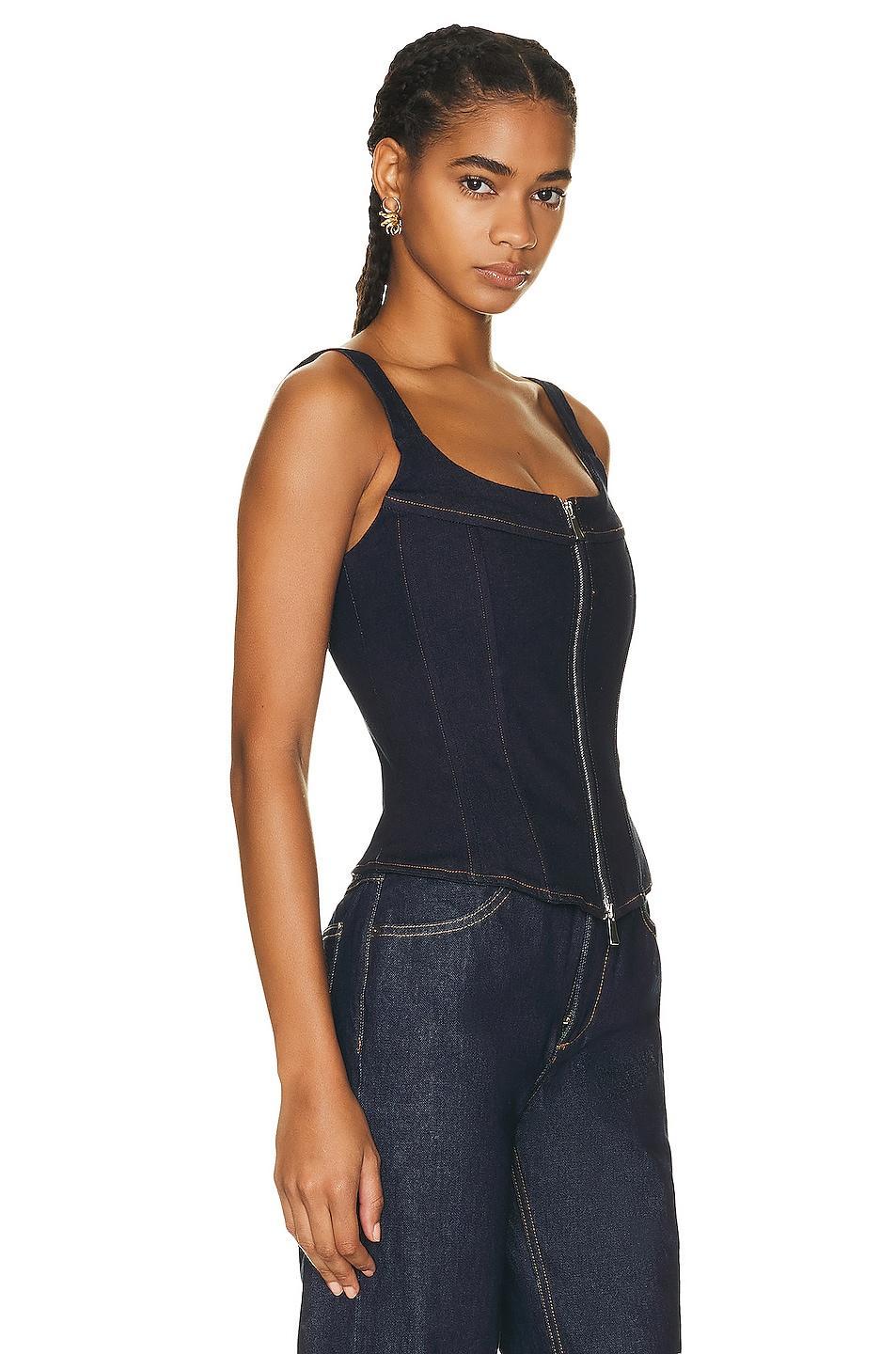 EB Denim Rainy Corset Denim-Dark. (also in S, XS). Product Image