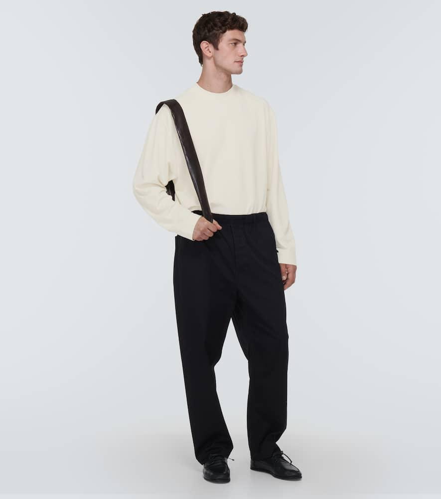 Mock-neck Jersey Sweater In White Product Image