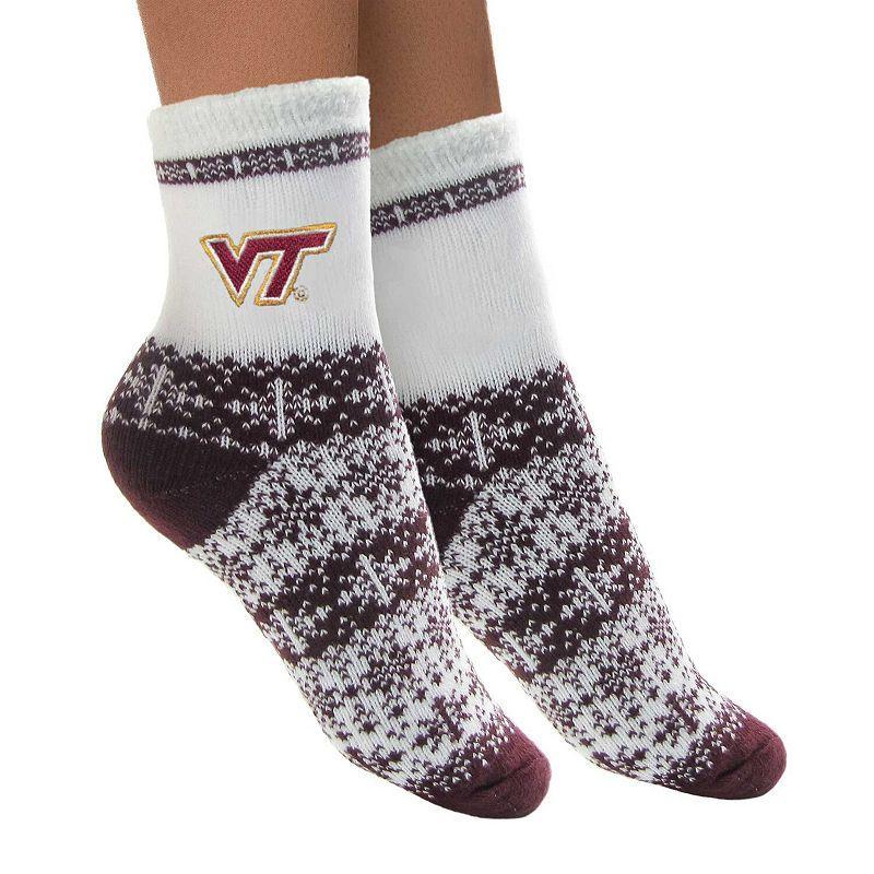 Womens ZooZatz Virginia Tech Hokies Fuzzy Holiday Crew Socks Product Image