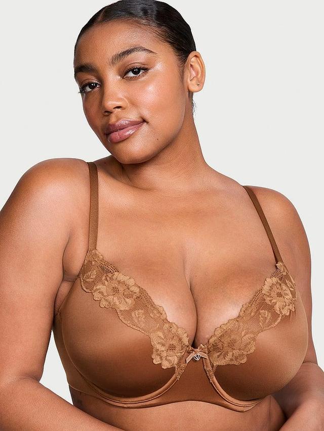 Lightly Lined Lace-Trim Demi Bra Product Image