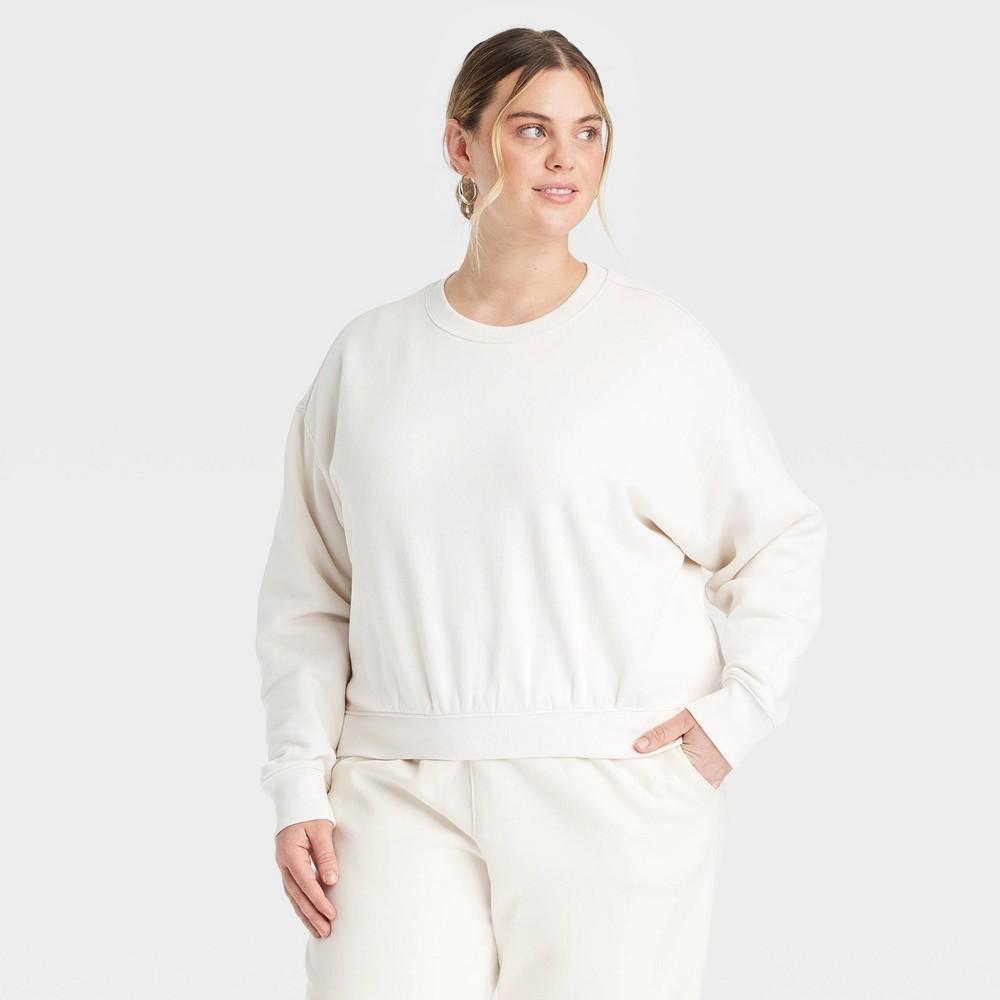 Womens Leisure Studio Pullover Sweatshirt - Universal Thread Cream 3X Product Image