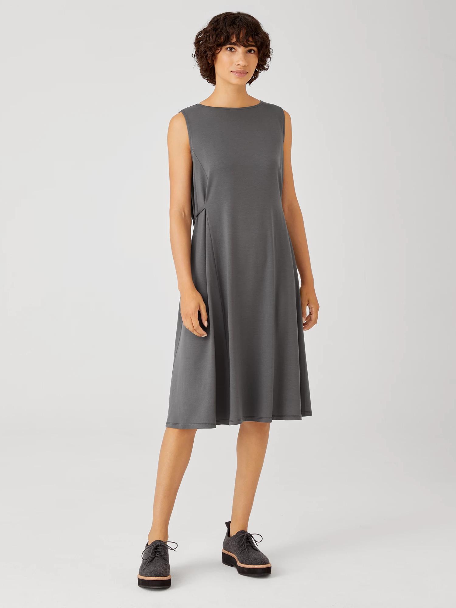 EILEEN FISHER Fine Jersey Sleeveless Tie Dressfemale product image